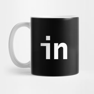 In Minimal Typography White Text Mug